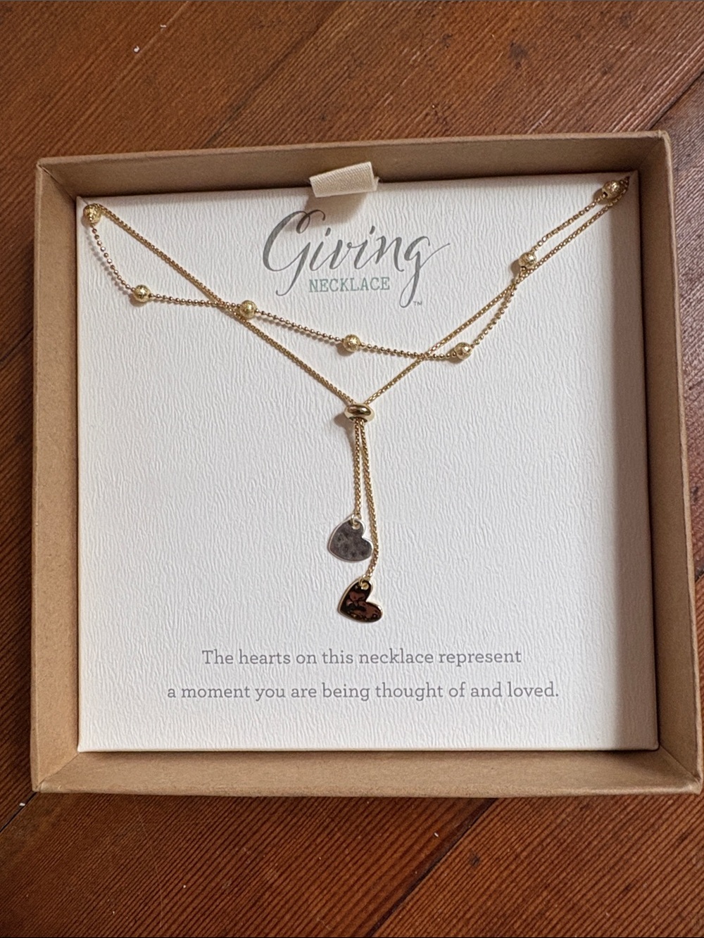 Gold Demdaco Layered Heart Drop Necklace - Giving Necklace
